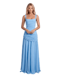 Essential Ribbed MIdi Dress - Skyblue