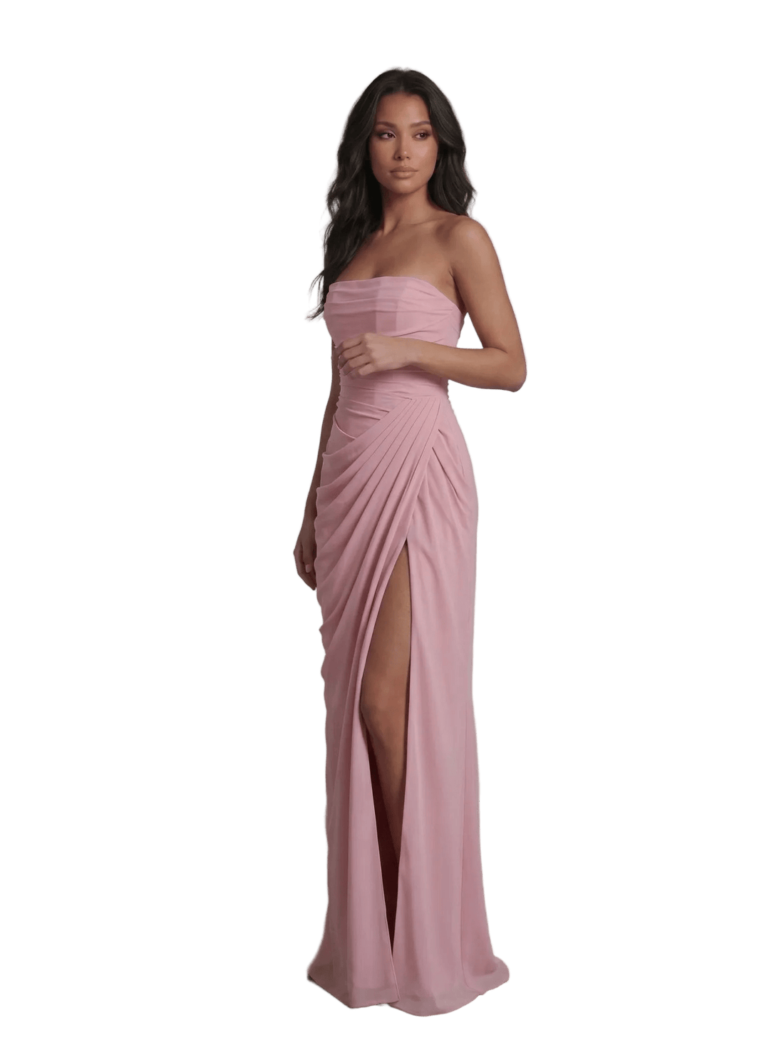 Royal Drape Dress - Pink - velourea