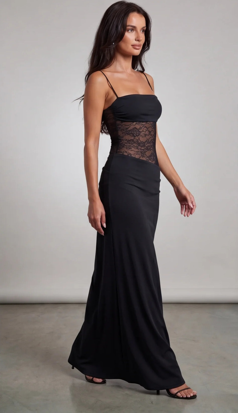 שמלת מקסי תחרה | Lace Corset Maxi Dress