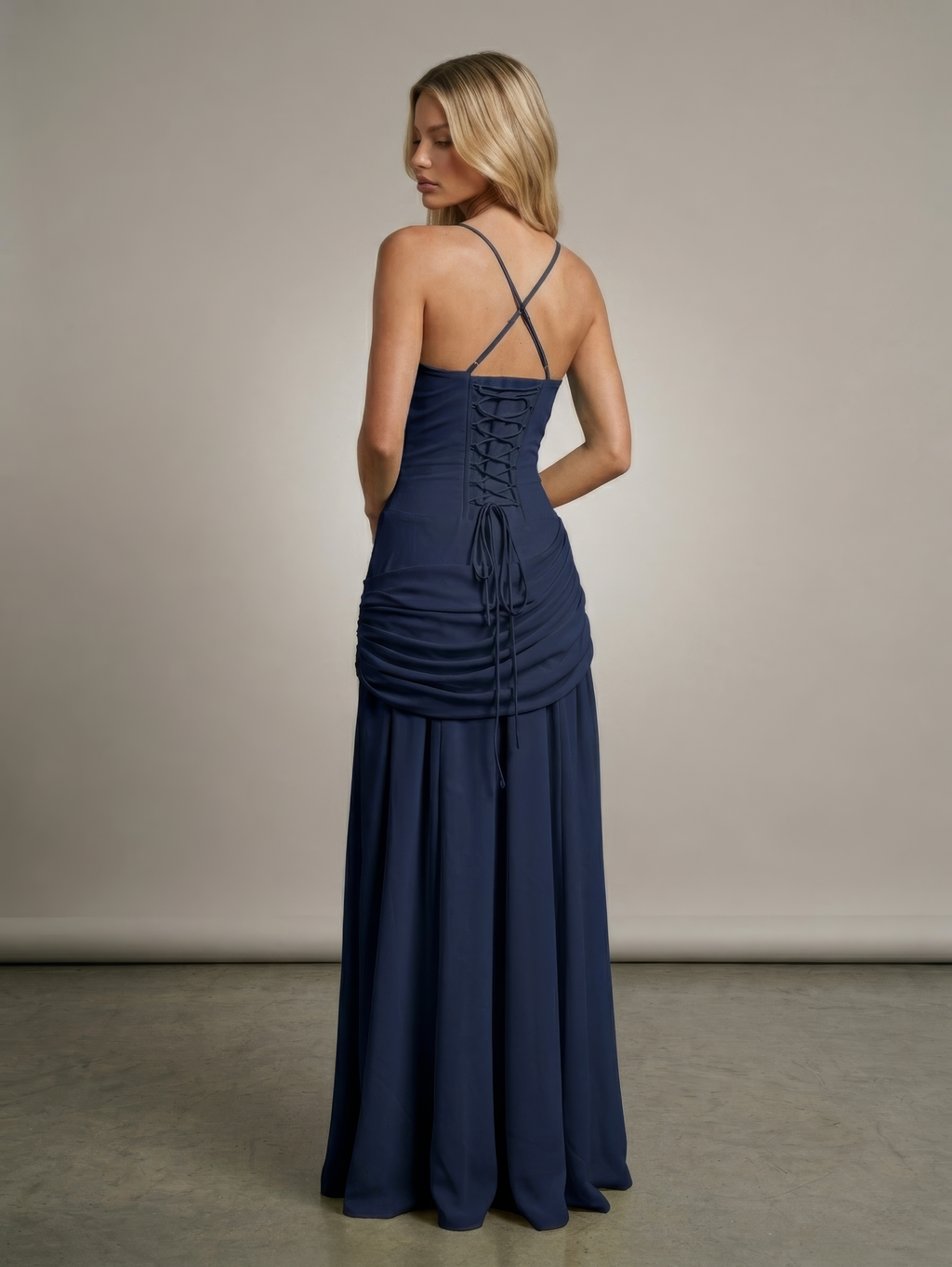 Essential Ribbed MIdi Dress - Navy Blue