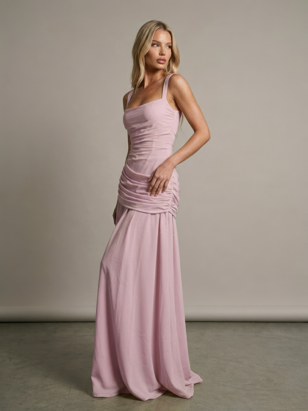 Essential Ribbed MIdi Dress - Pink