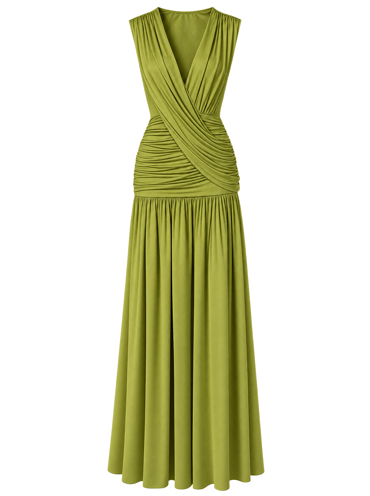 Athena Maxi Dress Olive - velourea