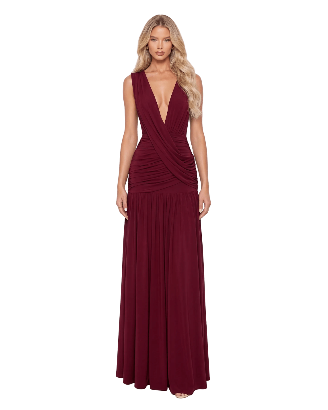 Athena Maxi Dress Wine Red - velourea