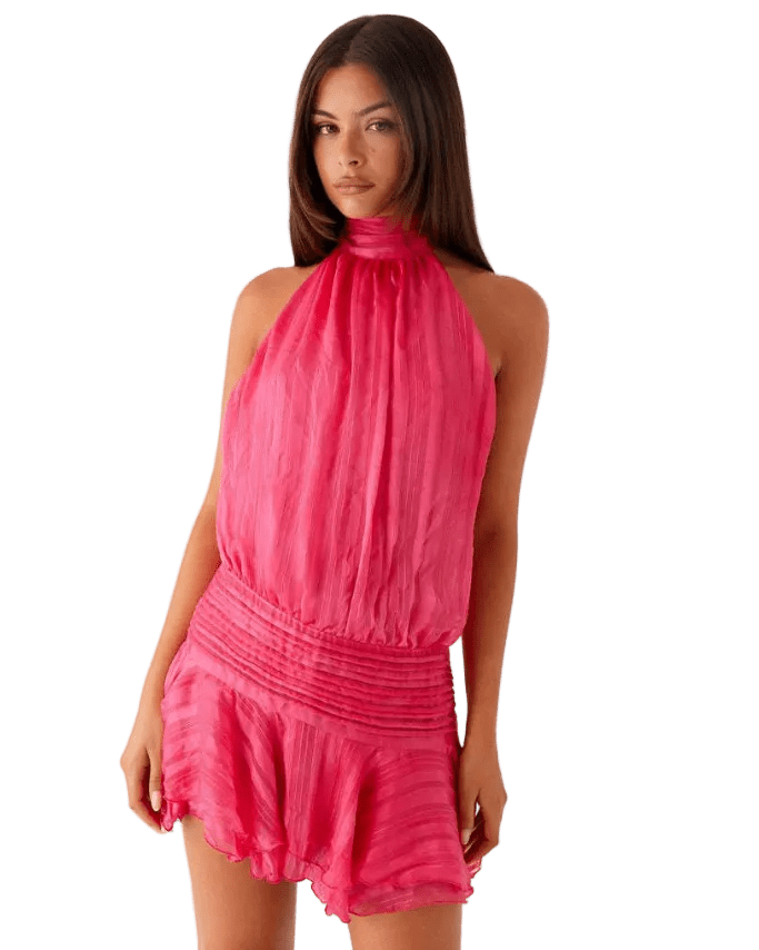 Aurelia Pleated Dress - Pink