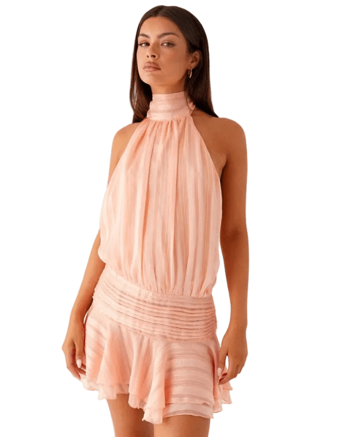 Aurelia Pleated Dress - Rose