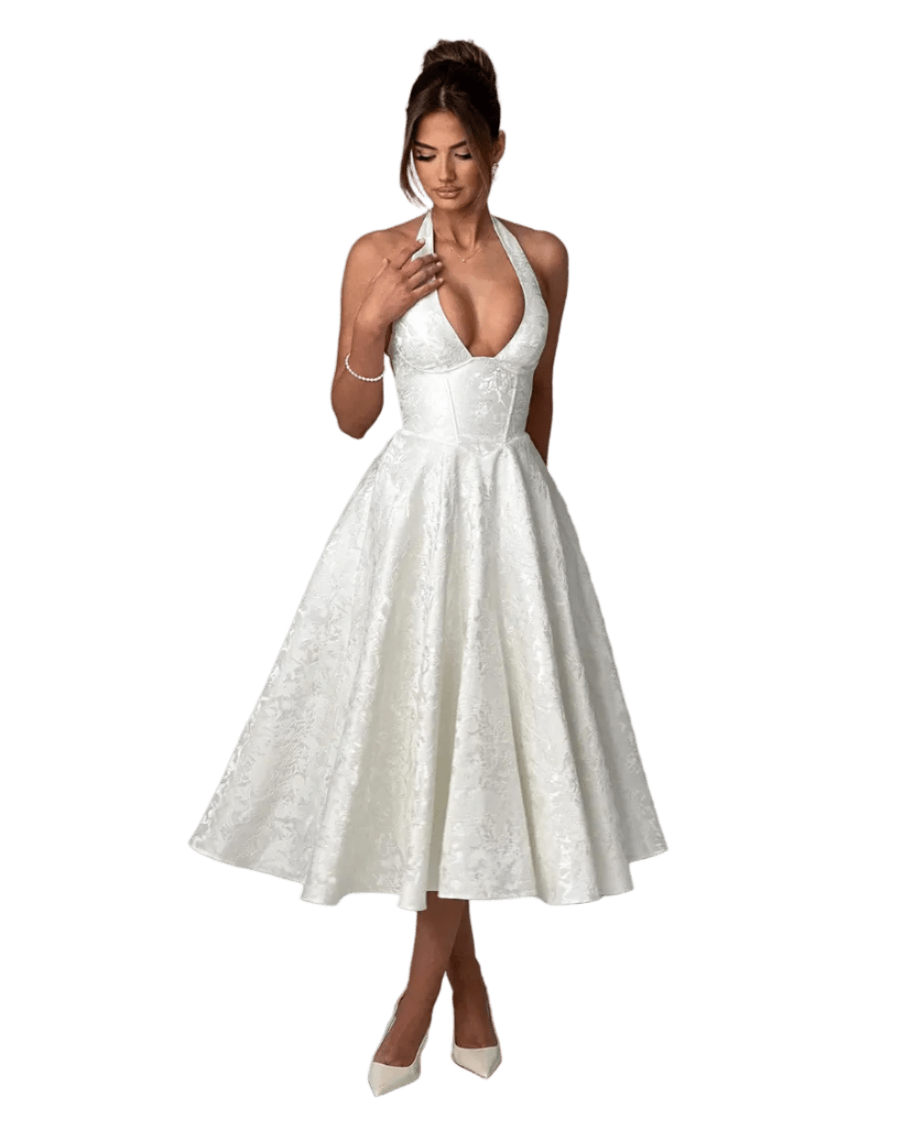 Effie Midi Dress - White