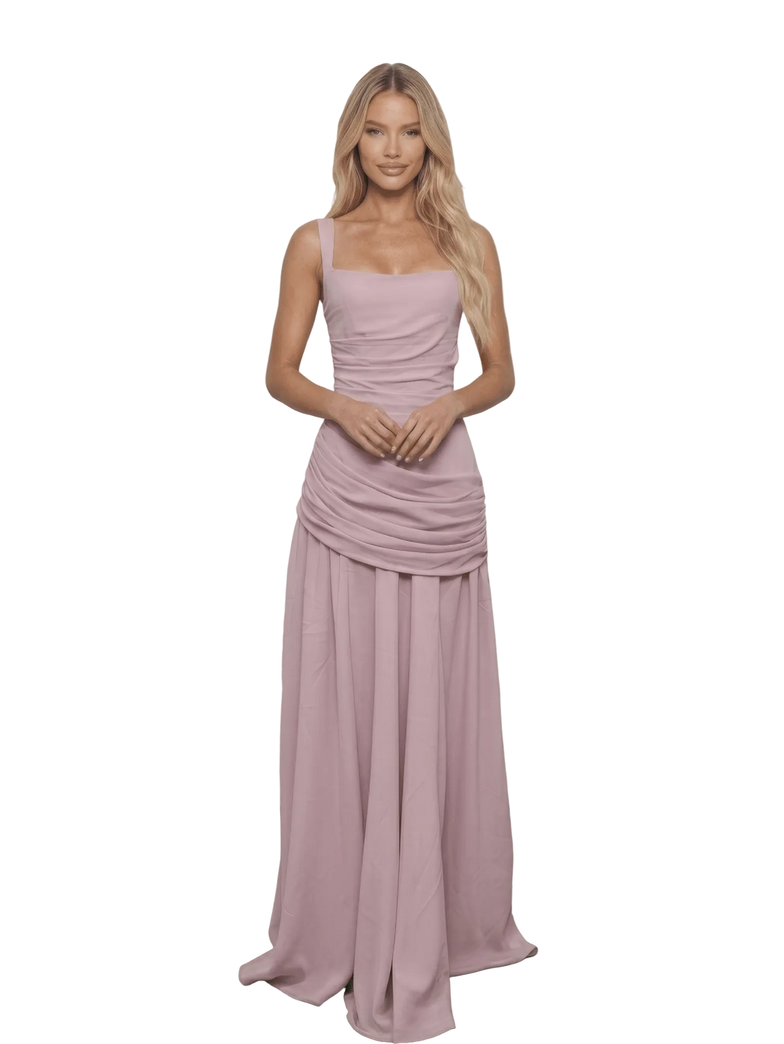 Essential Ribbed MIdi Dress - Pink - velourea