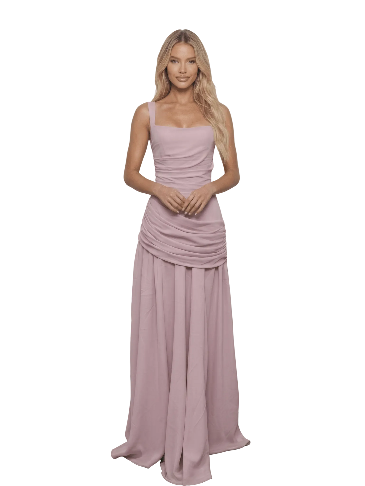 Essential Ribbed MIdi Dress - Pink - velourea