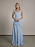 Essential Ribbed MIdi Dress - Skyblue - velourea