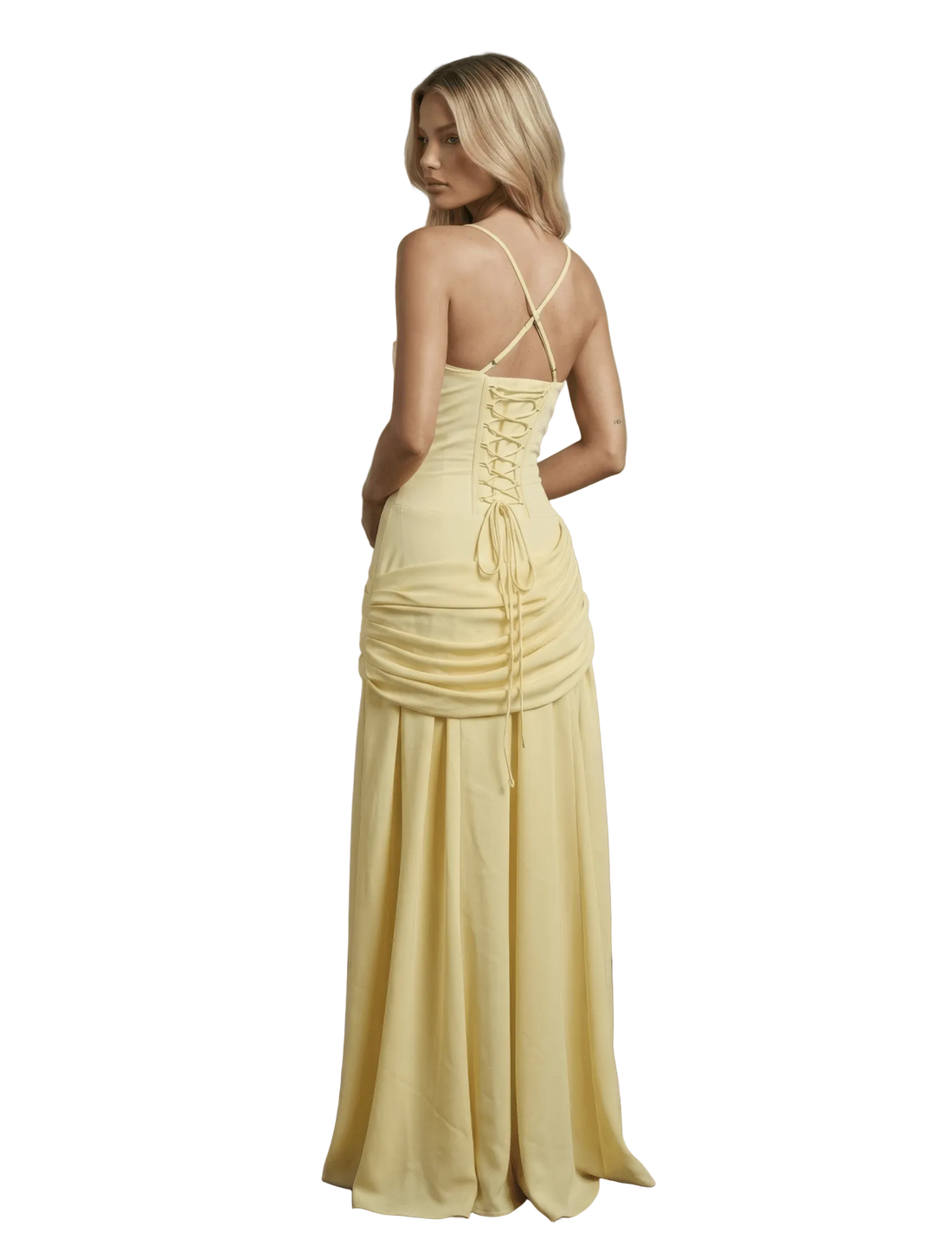 Essential Ribbed MIdi Dress - Yellow - velourea