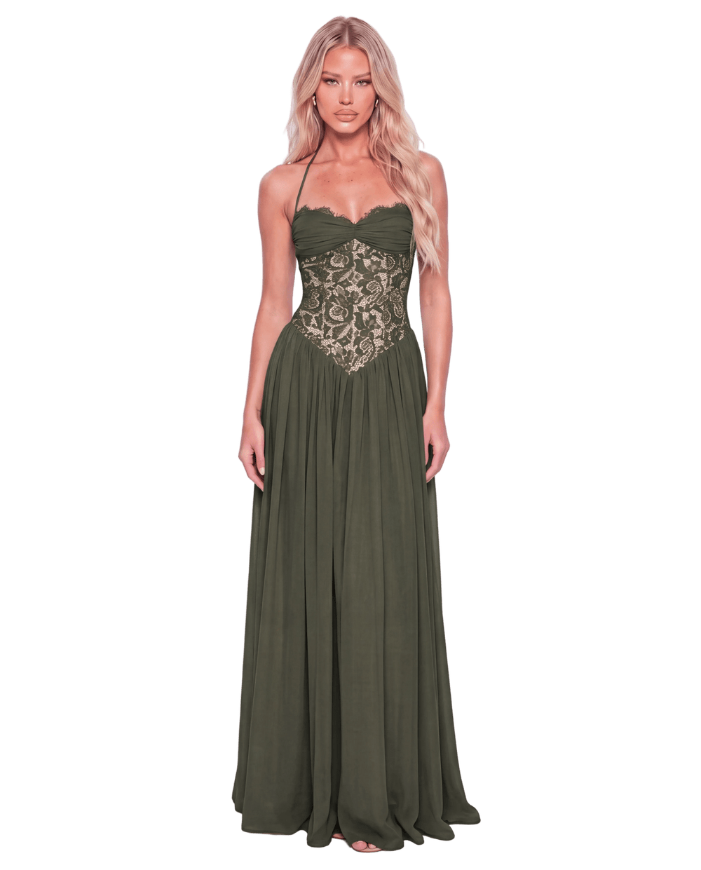Flora Maxi Dress - Olive