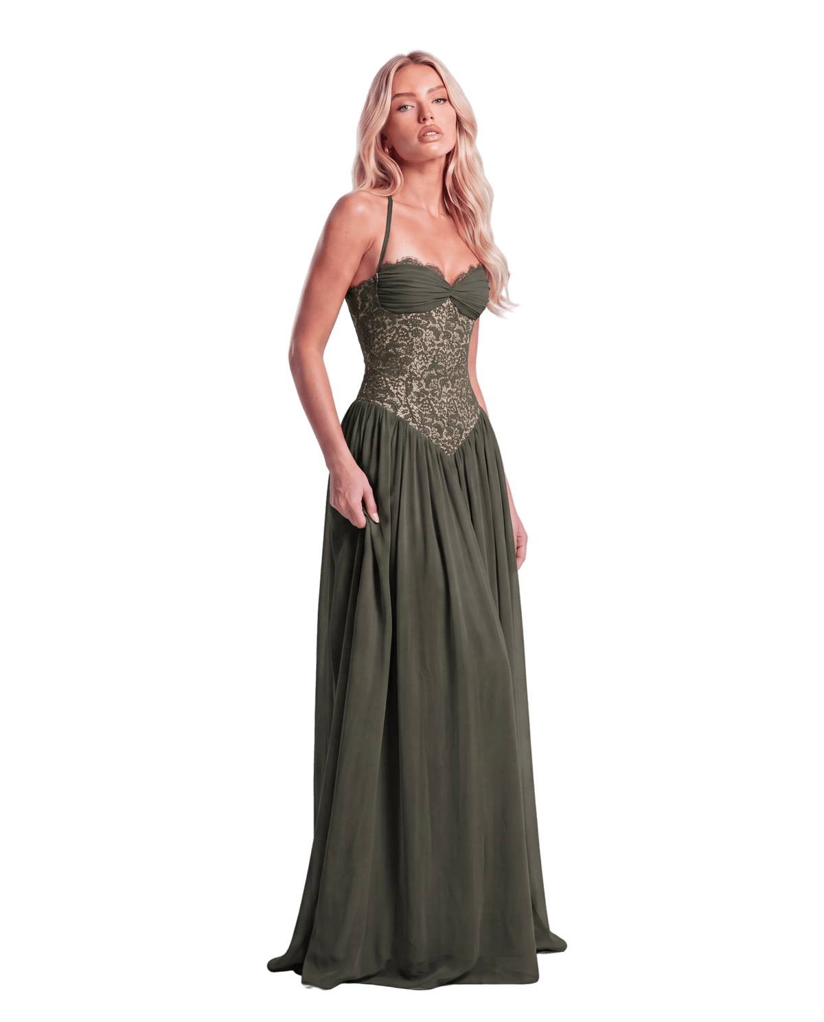 Flora Maxi Dress - Olive - velourea