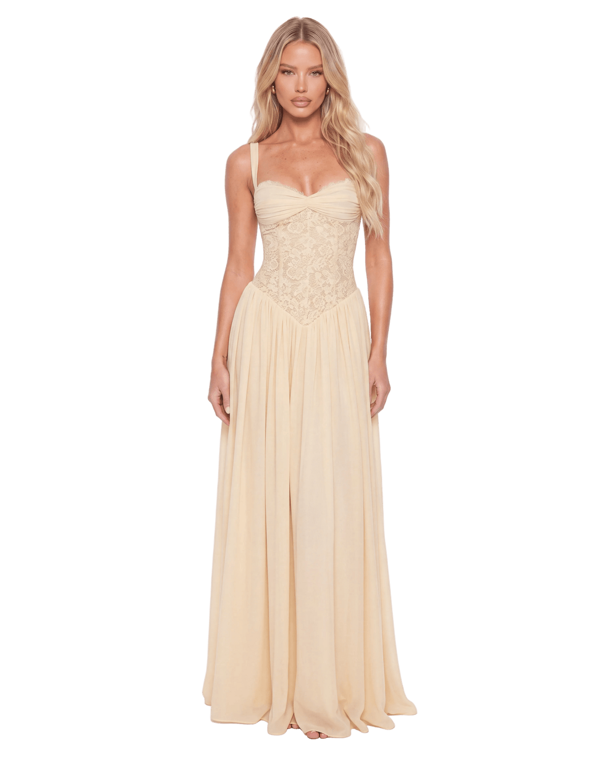 Flora Maxi Dress - Yellow - velourea
