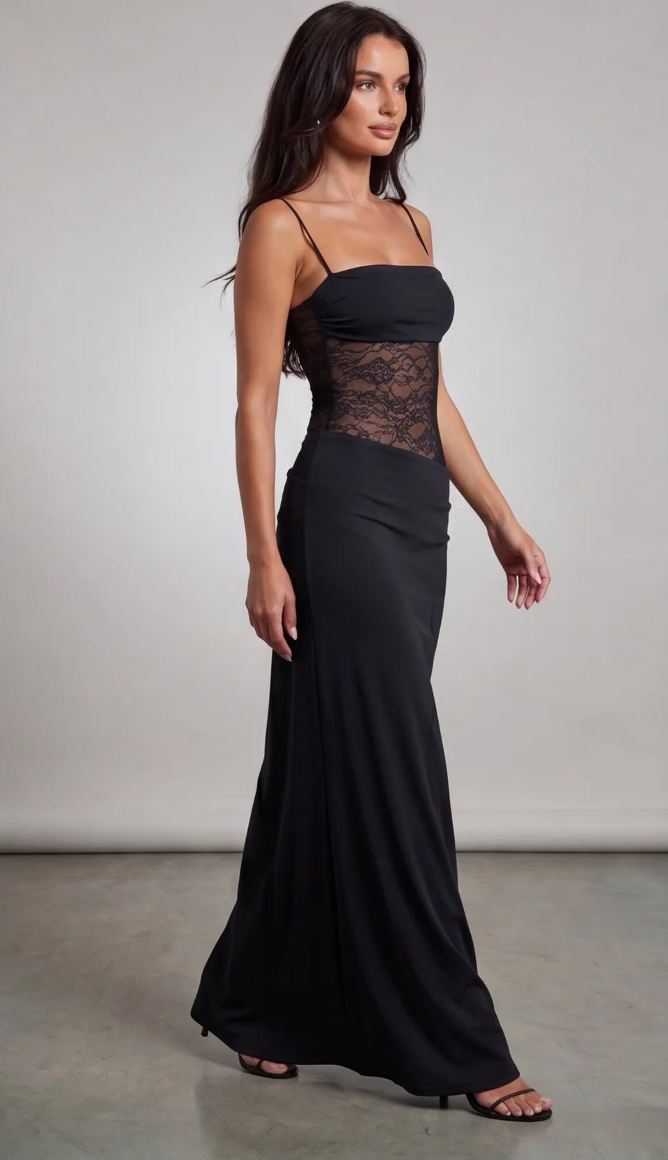 שמלת מקסי תחרה | Lace Corset Maxi Dress - velourea