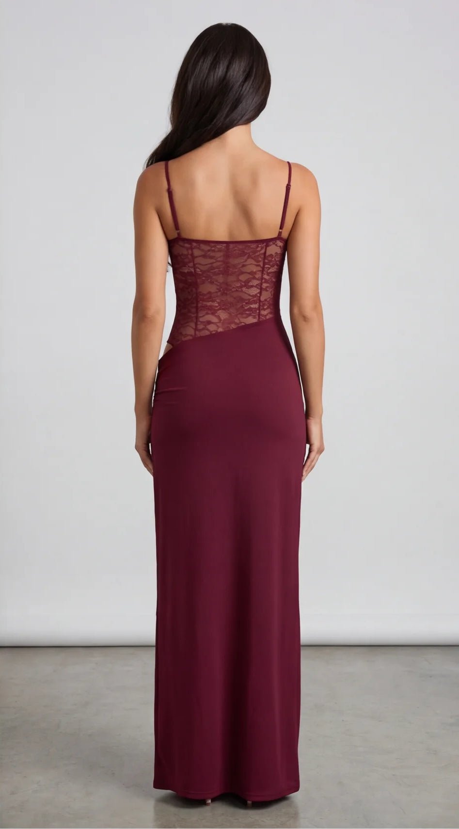 שמלת מקסי תחרה | Lace Corset Maxi Dress - velourea