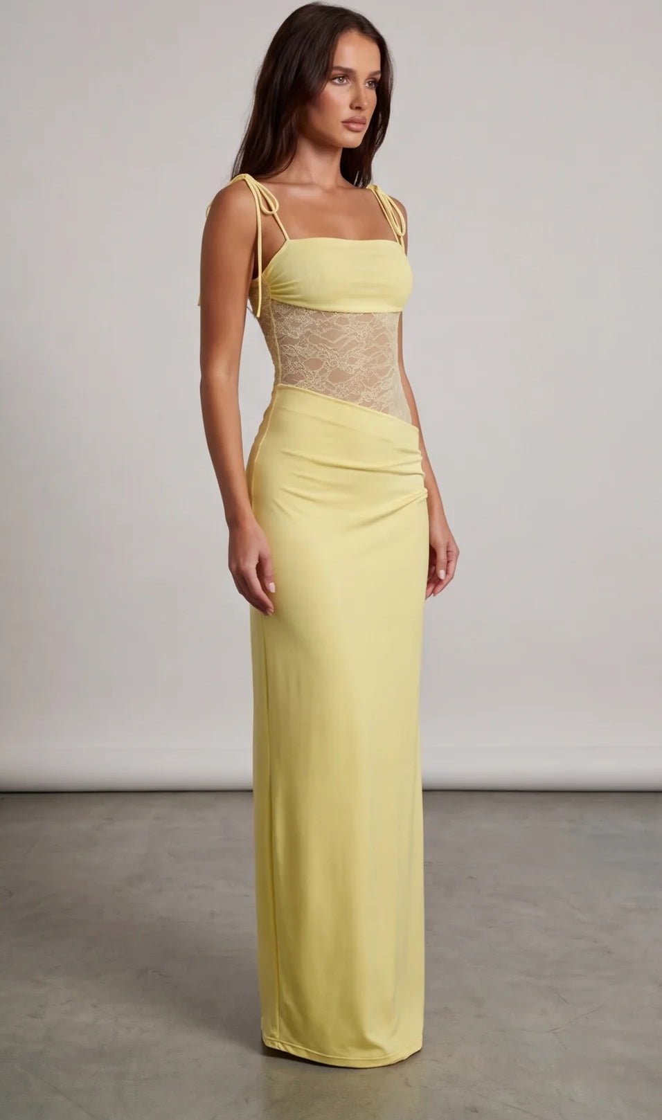 שמלת מקסי תחרה | Lace Corset Maxi Dress - velourea