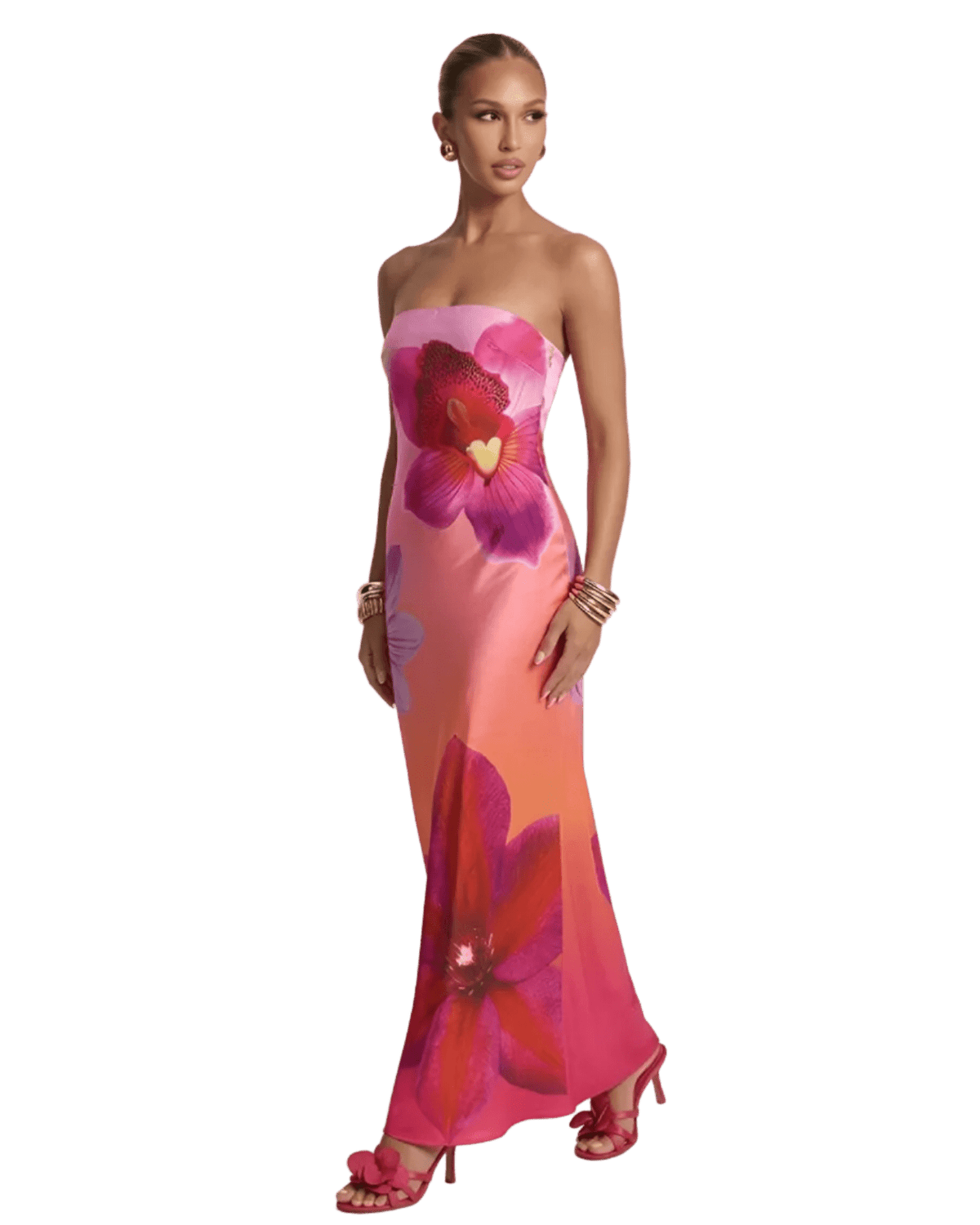Orchid Bloom Satin - Red - velourea