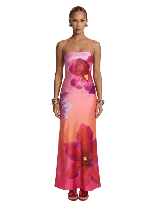Orchid Bloom Satin - Red - velourea