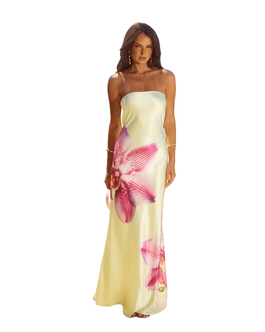 Orchid Bloom Satin - Yellow