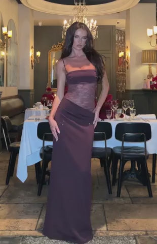 שמלת מקסי תחרה | Lace Corset Maxi Dress