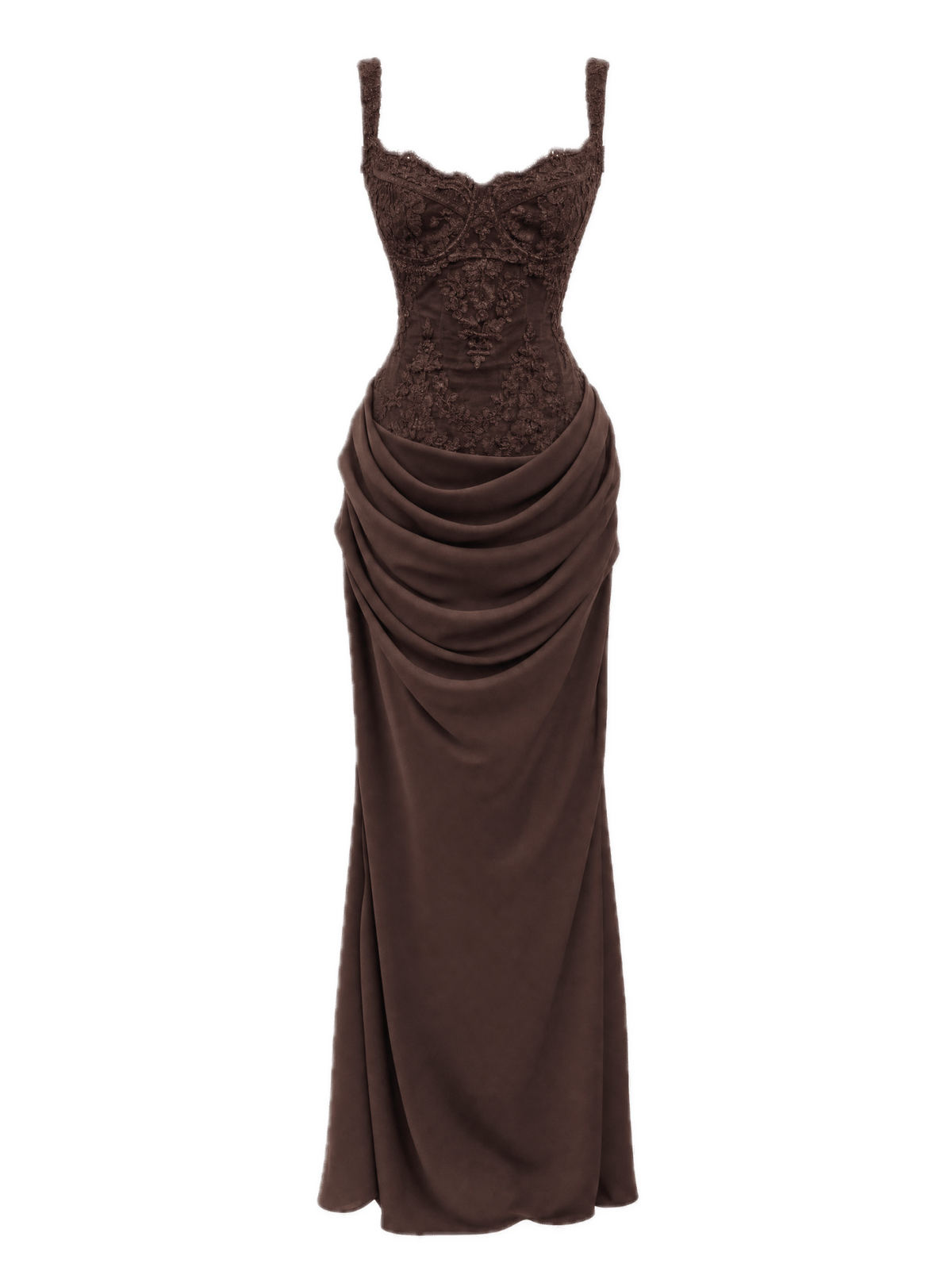 Roma Maxi Dress- Brown - velourea
