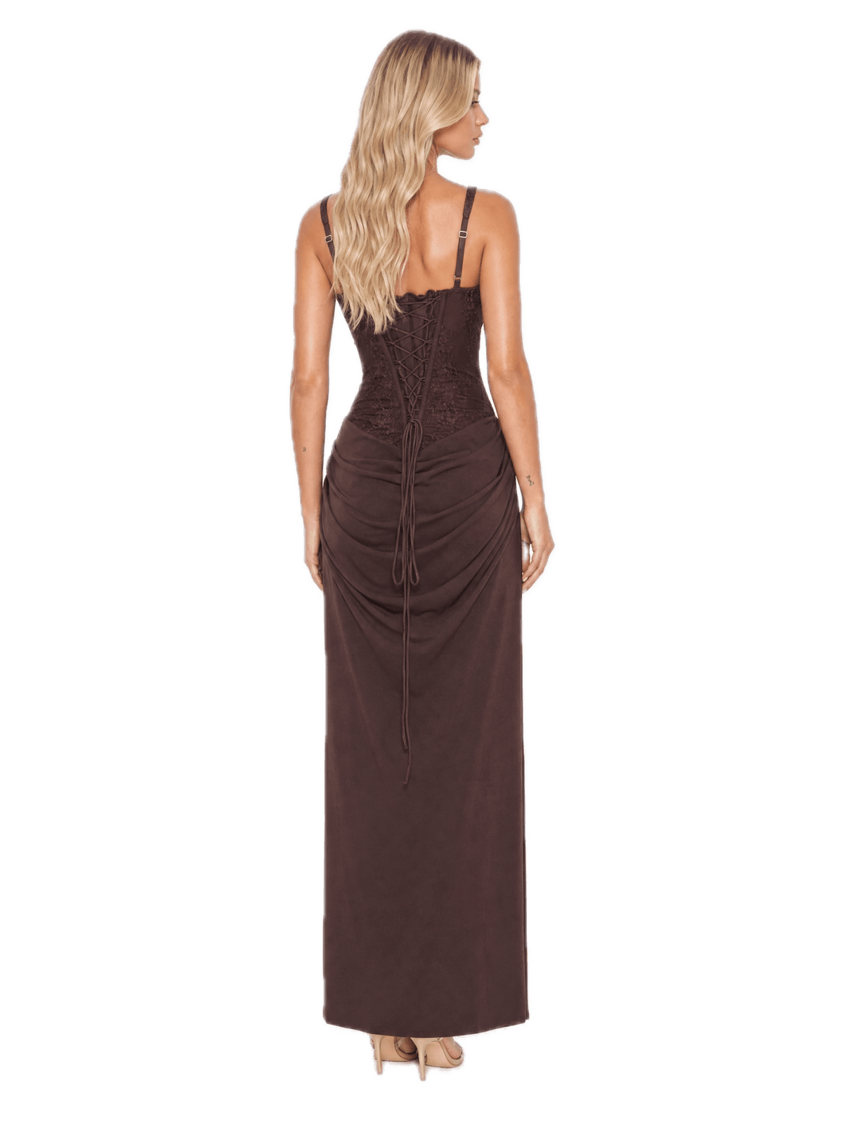 Roma Maxi Dress- Brown - velourea