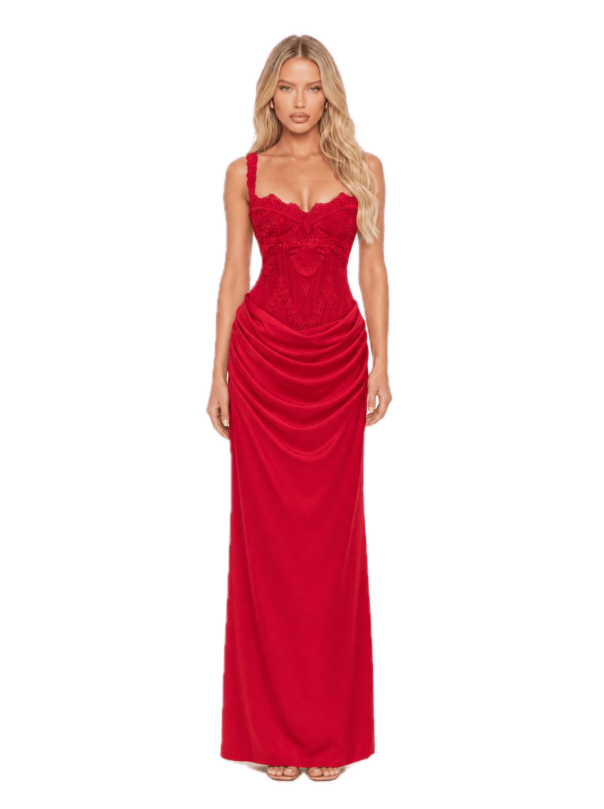 Roma Maxi Dress- Red - velourea